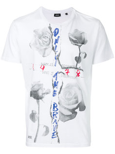 футболка с принтом розы Diesel