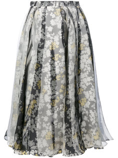плиссированная юбка с цветами Jil Sander