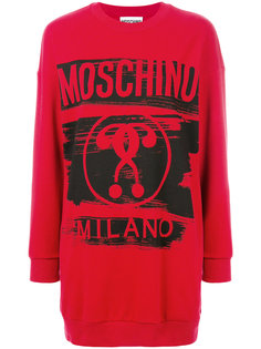 трикотажное платье с логотипом  Moschino