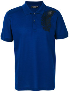 peacock feather polo shirt  Alexander McQueen