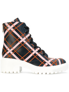 plaid lace-up boots Kenzo