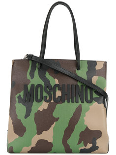 camouflage logo tote Moschino