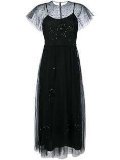 декорированное тюлевое платье миди  Red Valentino