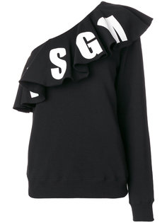 топ на одно плечо с рюшами MSGM