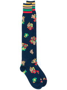 длинные носки с цветочным принтом  Sacai