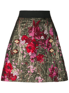 А-образная юбка с цветочным жаккардовым узором  Dolce &amp; Gabbana