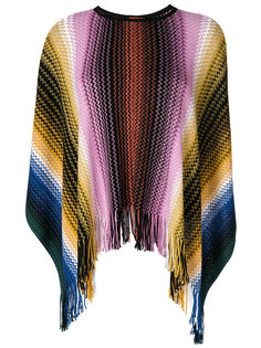 трикотажное пончо с бахромой Missoni