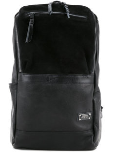 кожаный прямоугольный рюкзак с контрастными вставками As2ov