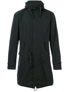 drawstring waist hooded coat Closed