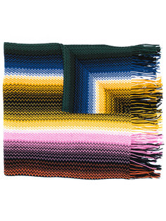 zigzag fringed knitted scarf Missoni