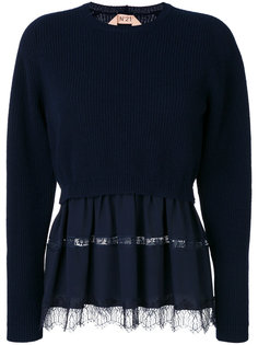 lace hem jumper Nº21