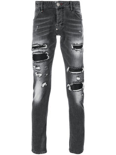 джинсы кроя слим с потертой отделкой Philipp Plein
