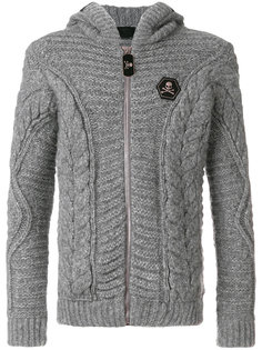 cable knit zipped hoodie Philipp Plein