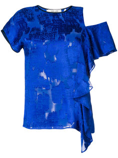 блузка с оборкой и вырезом  Diane Von Furstenberg