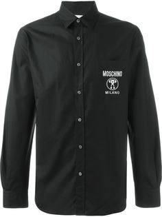 рубашка с принтом-логотипом Moschino