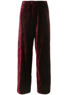 бархатные широкие брюки Yves Saint Laurent Vintage