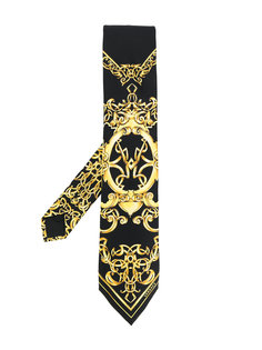 галстук с принтом в стиле барокко Versace