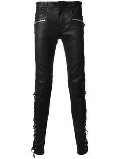 lace-up leather trousers Balmain