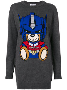 long teddy print sweater Moschino