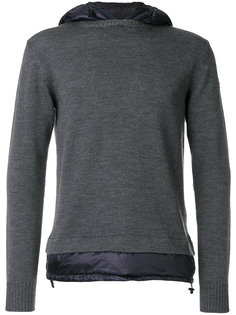 padded trim knitted hoodie Moncler