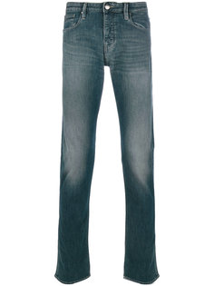 джинсы с потертой отделкой Emporio Armani