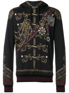 military jacket print hoodie Dolce &amp; Gabbana