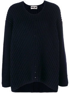 свитер в рубчик с U-образным вырезом  Hache