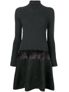 metallic detail ribbed dress D.Exterior