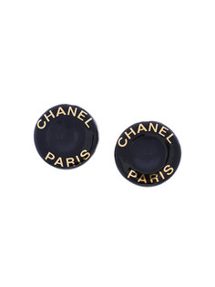 серьги с логотипом Chanel Vintage