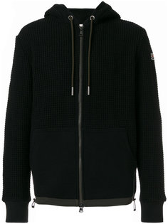 waffle knit zipped hoodie Moncler