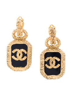серьги с логотипом Chanel Vintage