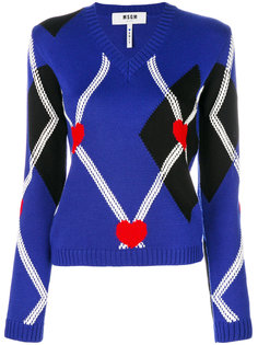 argyle heart jumper MSGM