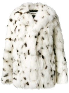 пальто свободного кроя из лисьего меха Saint Laurent