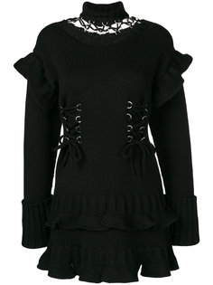 трикотажное платье со шнуровкой  Alexander McQueen