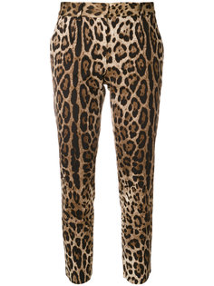 укороченные брюки с леопардовым принтом Dolce &amp; Gabbana