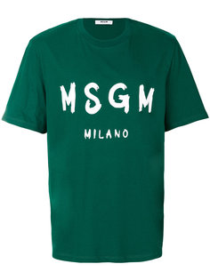 футболка с принтом с логотипом MSGM