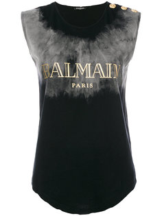 топ без рукавов с логотипом  Balmain