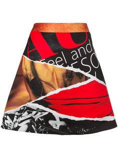 magazine print A-line skirt Moschino