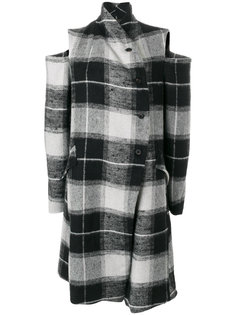 checked cut out coat Lost &amp; Found Ria Dunn