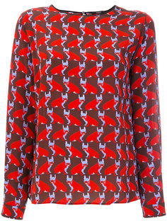 bulldog print blouse Odeeh