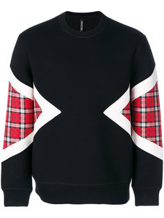 check-panelled sweatshirt Neil Barrett
