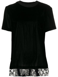 футболка с шифоновой вставкой  Sacai