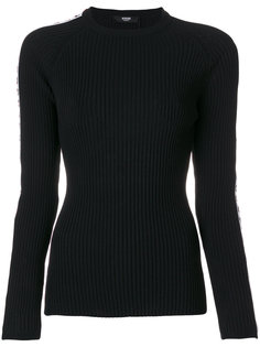 ribbed logo stripe jumper Versus