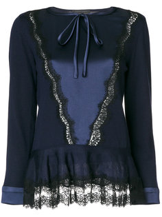топ с кружевной отделкой  Alberta Ferretti