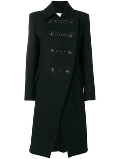 асимметричное пальто в стиле милитари Pierre Balmain