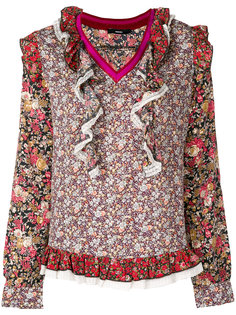 floral embroidered frill blouse Diesel