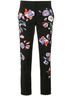 брюки с цветочной вышивкой  Emilio Pucci