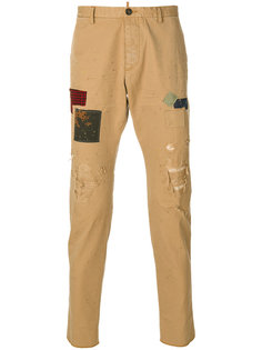 брюки с заплатками Dsquared2