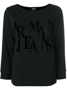 толстовка с рукавами три четверти и логотипом  Armani Jeans