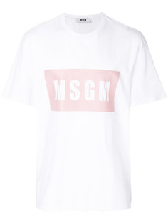 футболка с принтом с логотипом MSGM